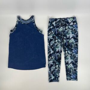 Athleta Girl Blue Floral Outfit